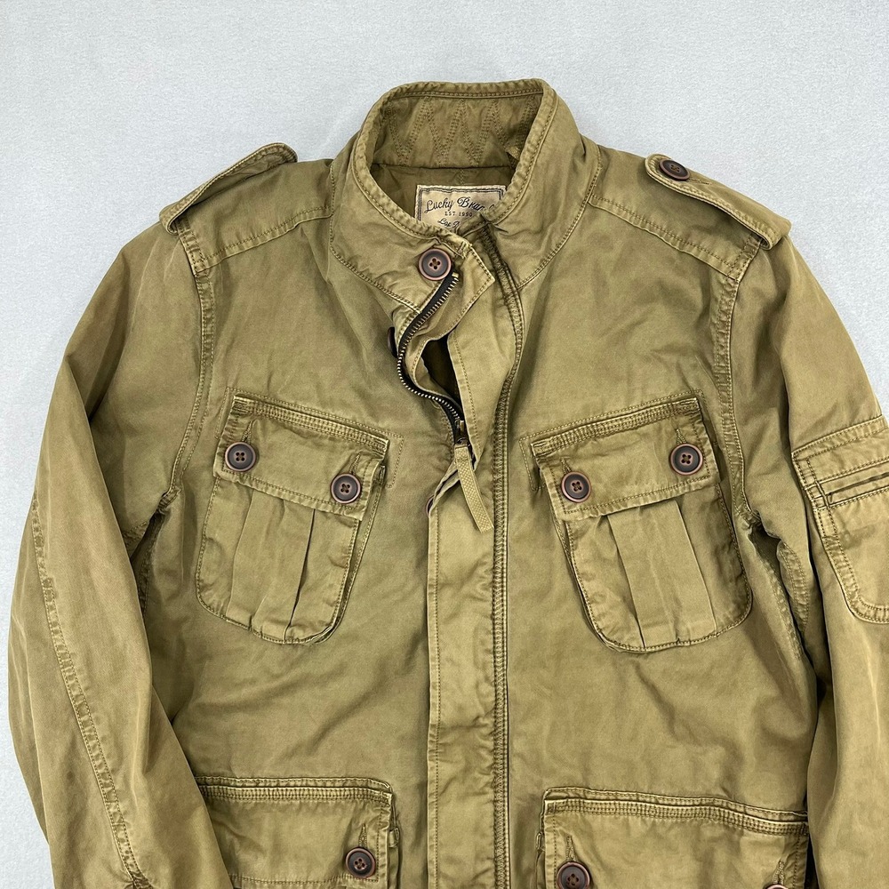 Lucky Brand Womens Small Olive Green Military Field Utility Jacket‎ Cotton - Picture 2 of 15